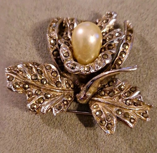 Vintage 1950s marcasite silver - 1950s,