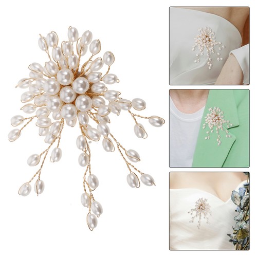 Reusable pearl brooch pin - pearl,