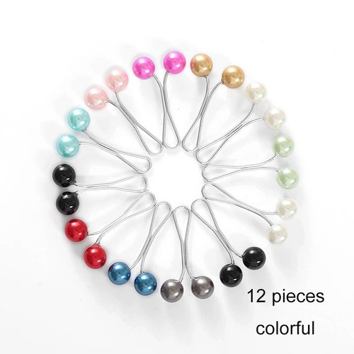 12pcs pearl hijab pins anti - 12pcs,