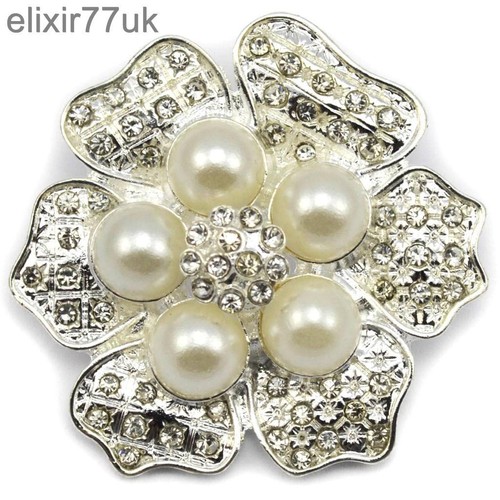 New silver flower - new, pearl