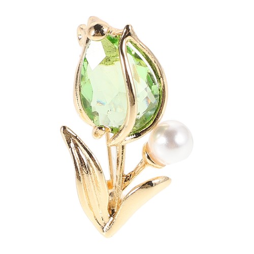 Elegant pearl tulip - elegant, brooch