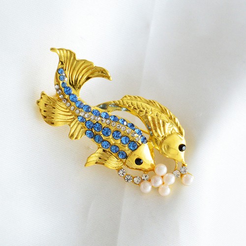 Durable golden fish brooch - durable,