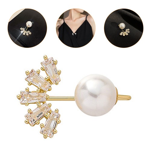 Golden pearl collar - safety, pin