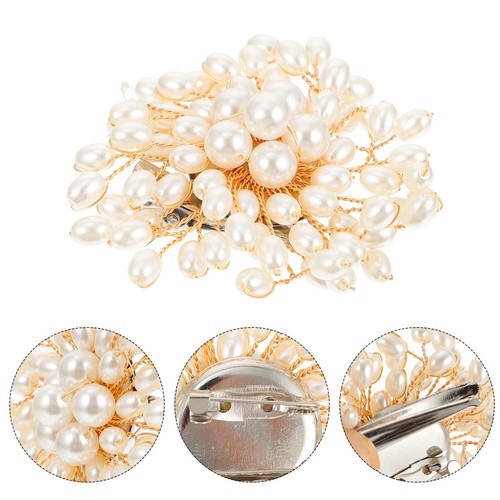 White pearl brooch zinc - pearl, alloy