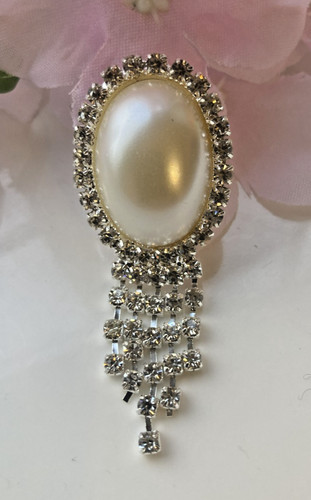 Silver tone oval - 2",