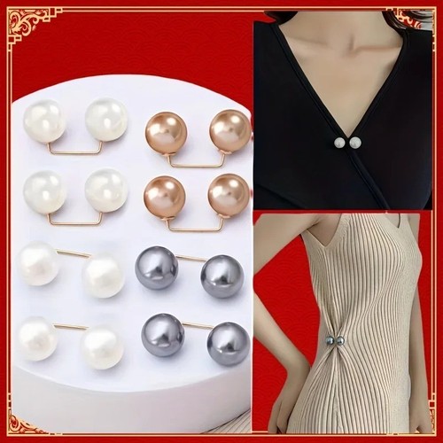 8pcs pearl brooch - waist, pins