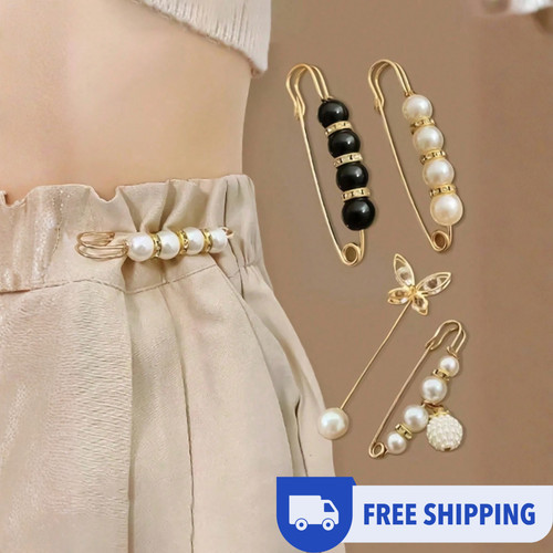 4pc pearl brooch - pearl, buckle