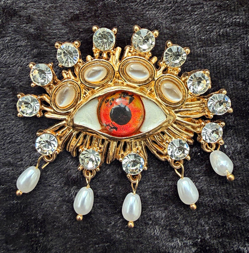 Evil eye brooch pin - evil,