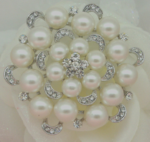 Large silver tone - silver, white