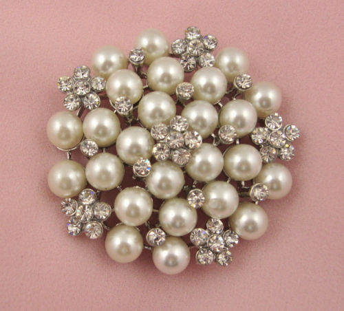 Cream faux pearl flower - pearl,