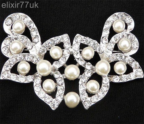 Silver flower pearl - silver,