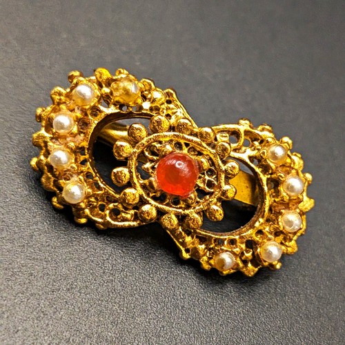Gold tone infinity filigree - tone,