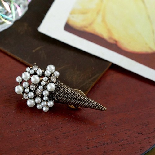 Vintage baroque pearl - pearl, brooch