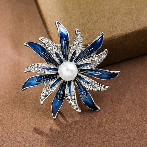 Sapphire pearl flower - flower, silver