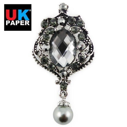 Large diamante crystal pin - diamante,