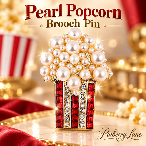 Popcorn brooch pin faux - popcorn,