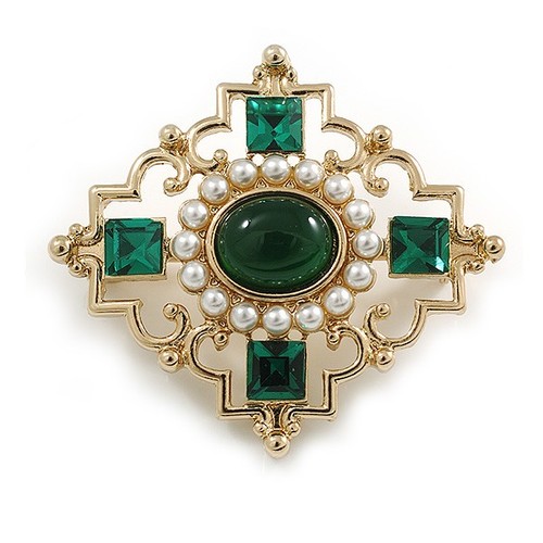 Vintage inspired green - vintage, crystal