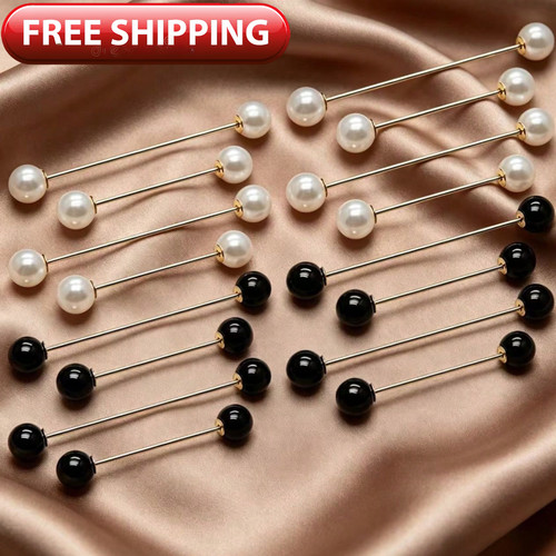 16pcs double pearl - pins, scarf