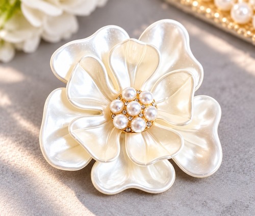 Elegant ivory pearl flower - ,